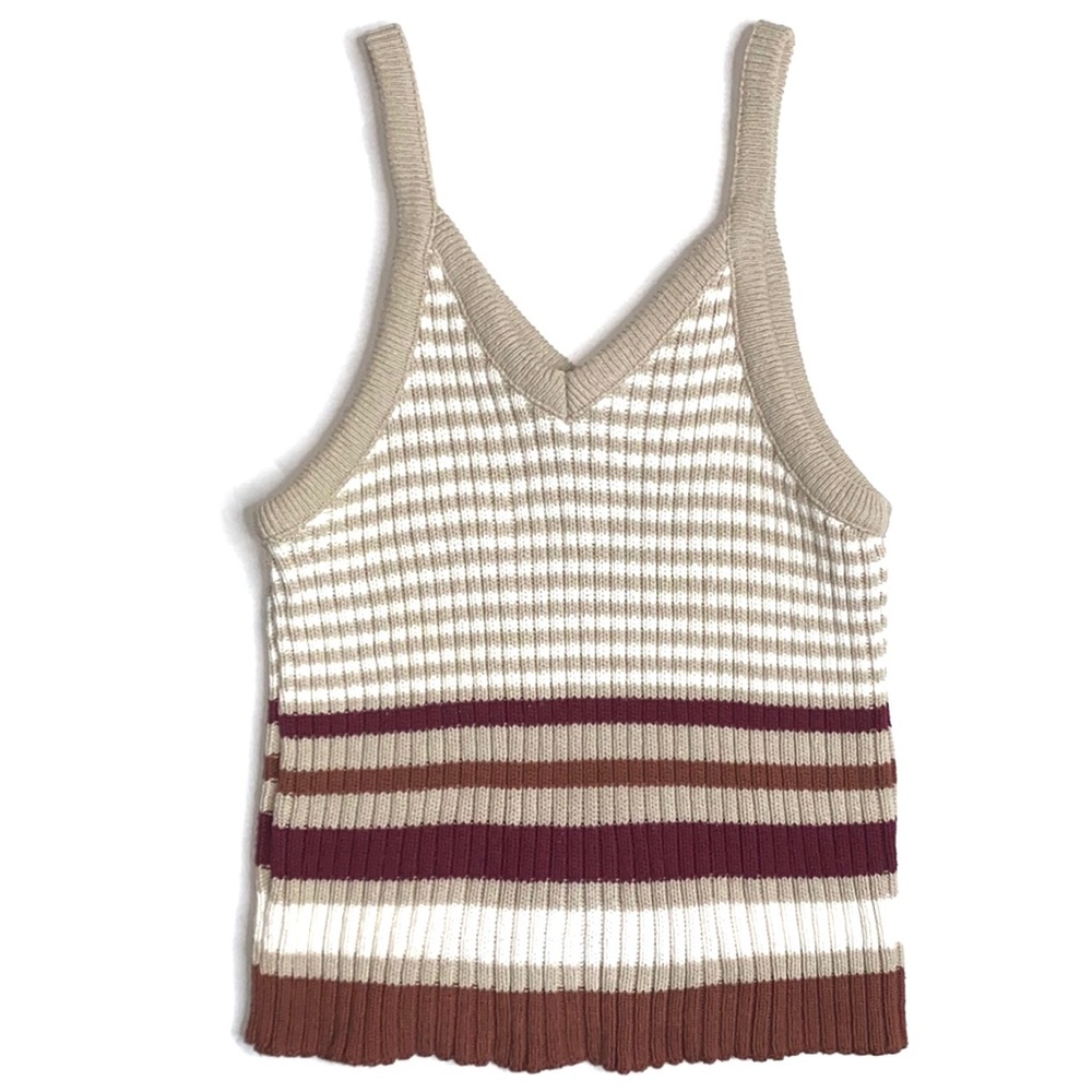 CB Design Y2K striped sweater v neck tank top